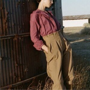 DOEN Louvre Pant in Boscage High-Waisted Tan Pants NEW